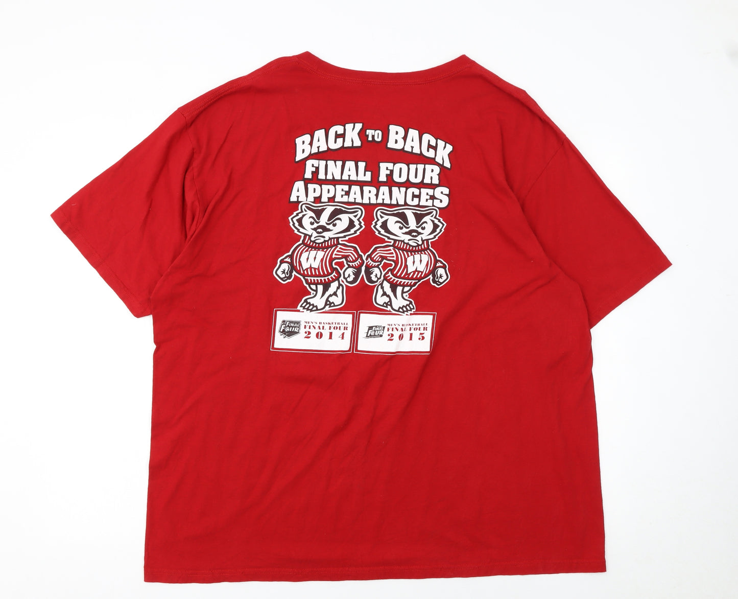 Adidas Men’s Red 2XL Graphic Sports T-Shirt The Badgers Way