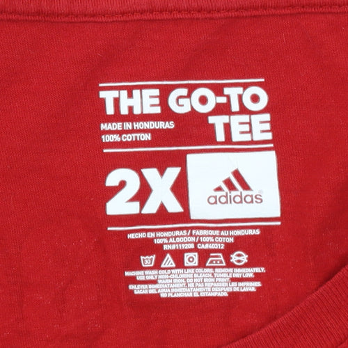 Adidas Men’s Red 2XL Graphic Sports T-Shirt The Badgers Way