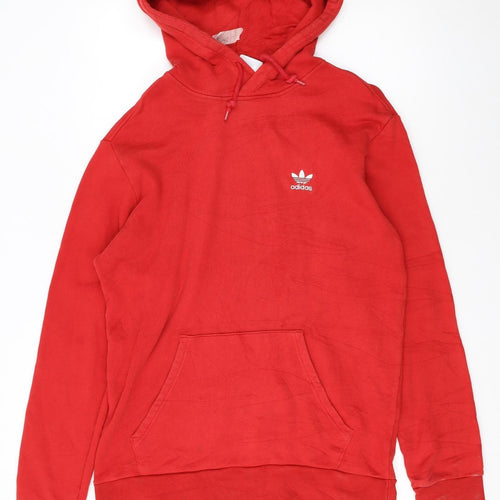 Adidas Men's Red Pullover Hoodie Size M Regular Fit Sportswear
