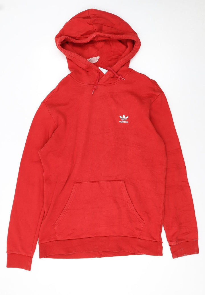 Adidas Men's Red Pullover Hoodie Size M Regular Fit Sportswear