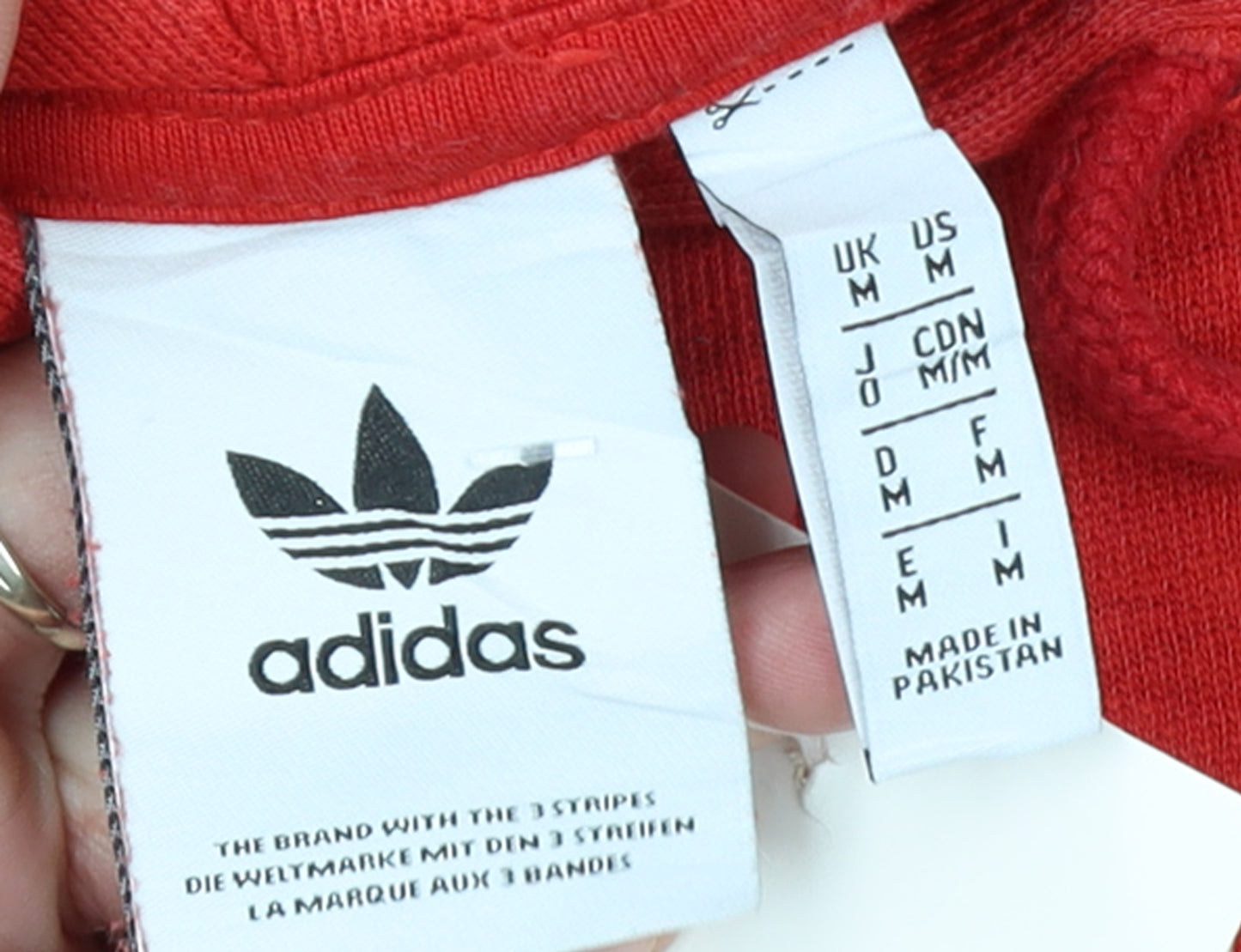 Adidas Men's Red Pullover Hoodie Size M Regular Fit Sportswear