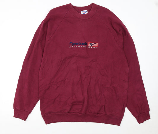 Reebok Women's Burgundy XL Athletic Dept Embroidered Sweatshirt