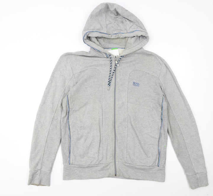 Hugo Boss Men's Grey Full Zip Hoodie Size M