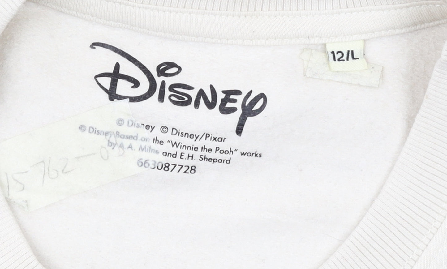 Disney Women Beige Mickey Mouse Pullover Sweatshirt Size 12 L