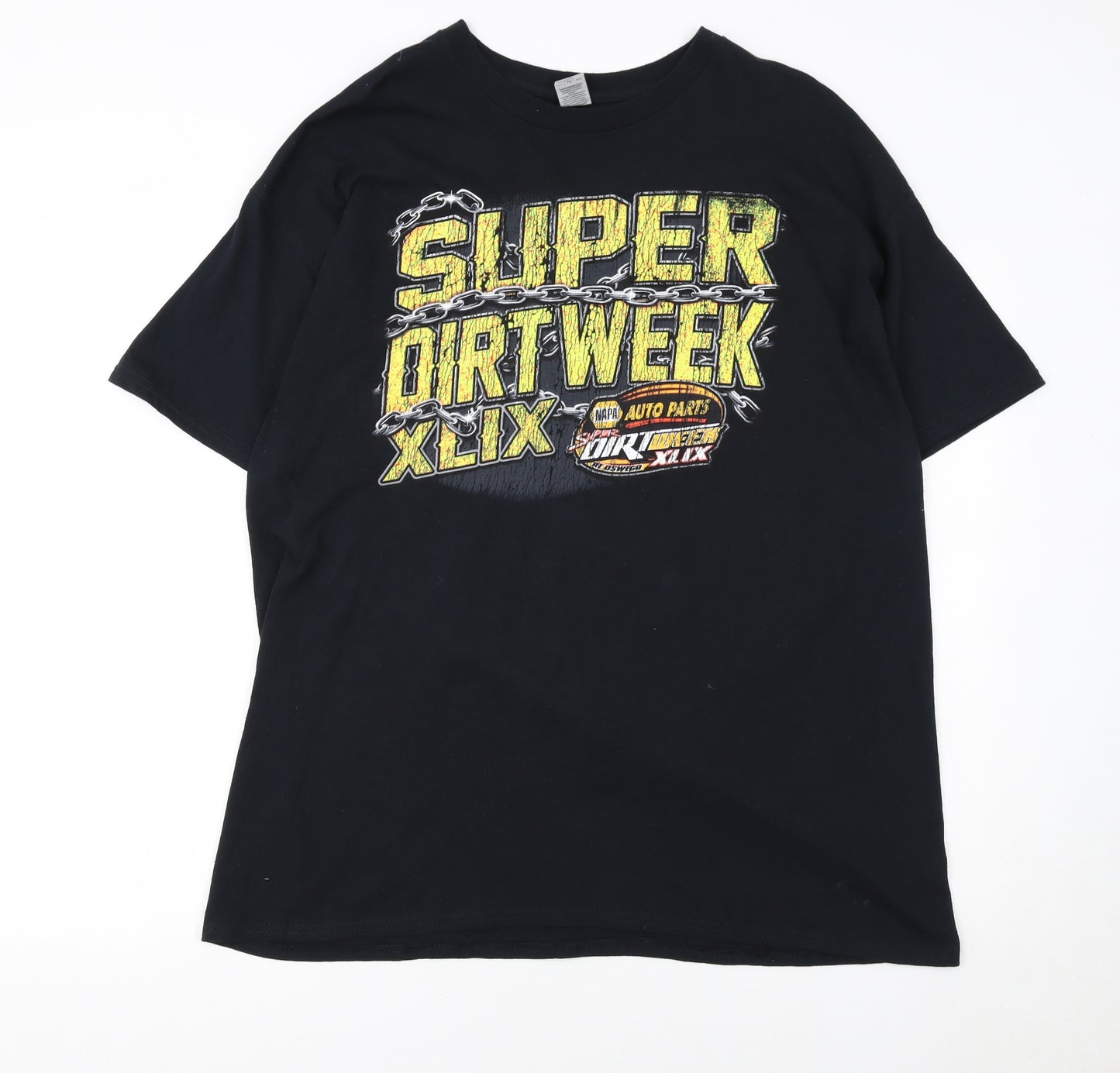 Gildan Men’s Black XL Super Dirt Week Graphic Racing T-Shirt