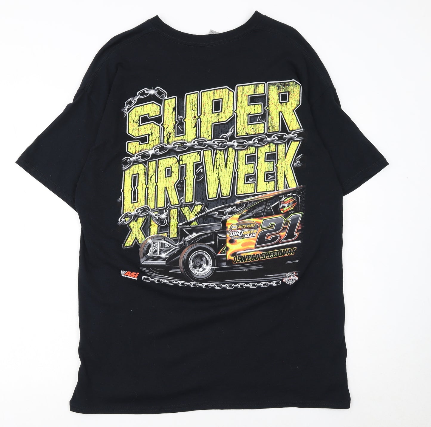 Gildan Men’s Black XL Super Dirt Week Graphic Racing T-Shirt
