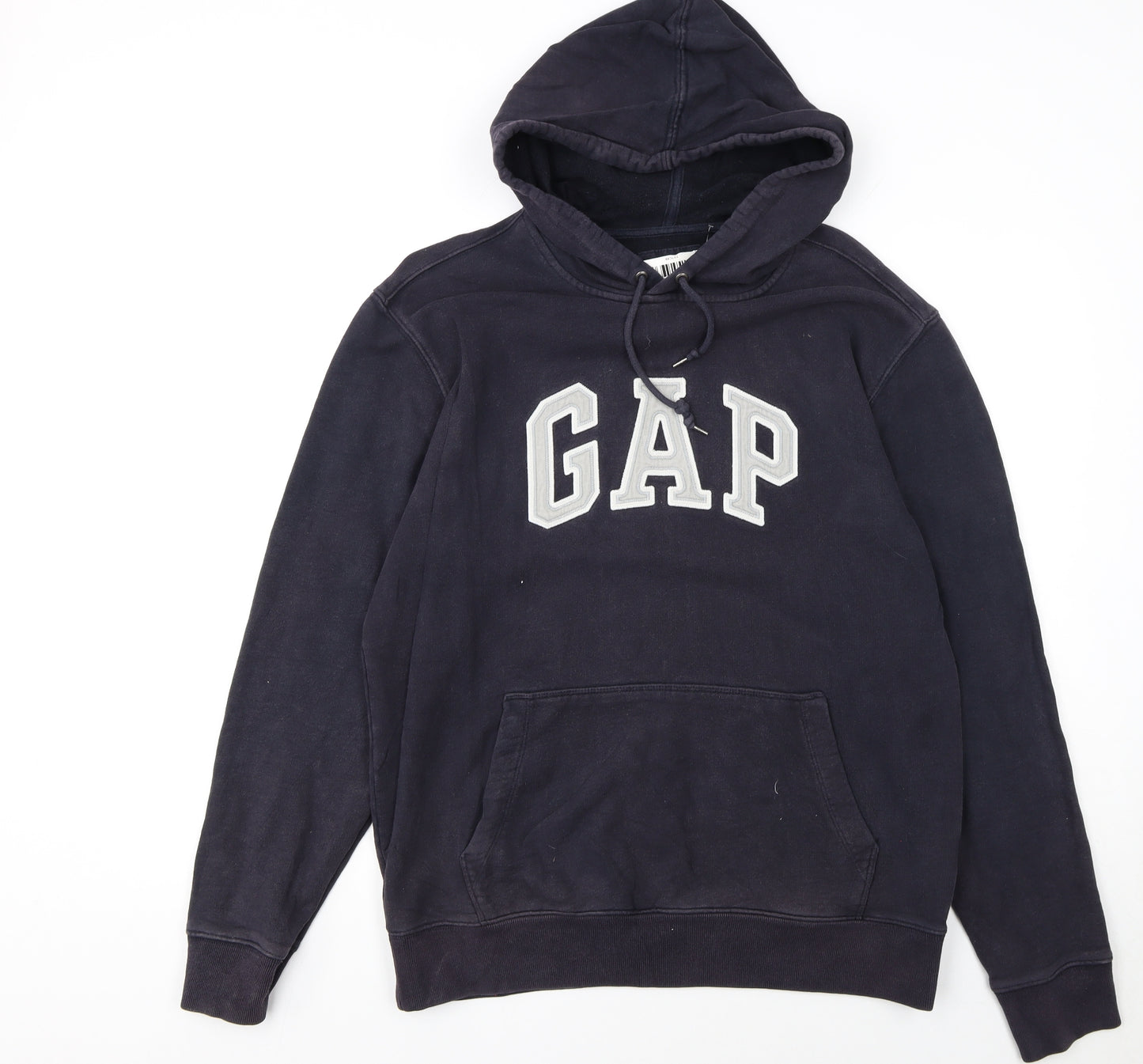 GAP Men's Blue Logo Pullover Hoodie Size L Cotton Fleece