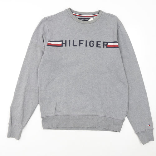 Tommy Hilfiger Men's Grey Logo Crew Neck Sweatshirt S
