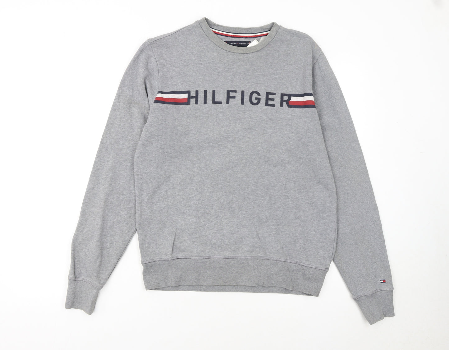 Tommy Hilfiger Men's Grey Logo Crew Neck Sweatshirt S