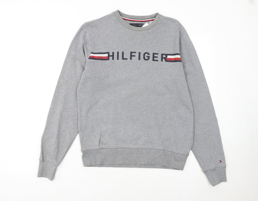 Tommy Hilfiger Men's Grey Logo Crew Neck Sweatshirt S