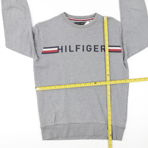 Tommy Hilfiger Men's Grey Logo Crew Neck Sweatshirt S