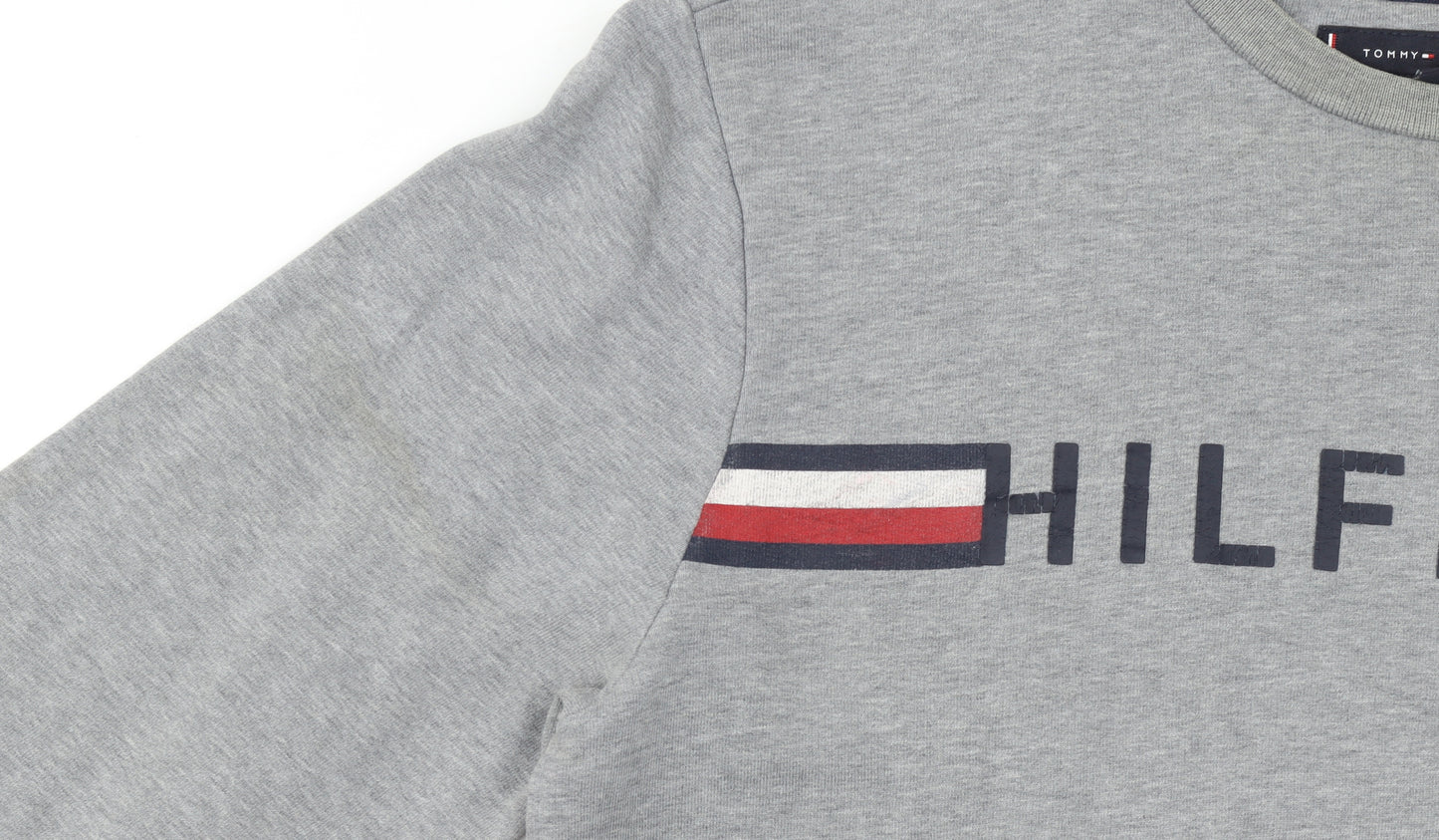 Tommy Hilfiger Men's Grey Logo Crew Neck Sweatshirt S