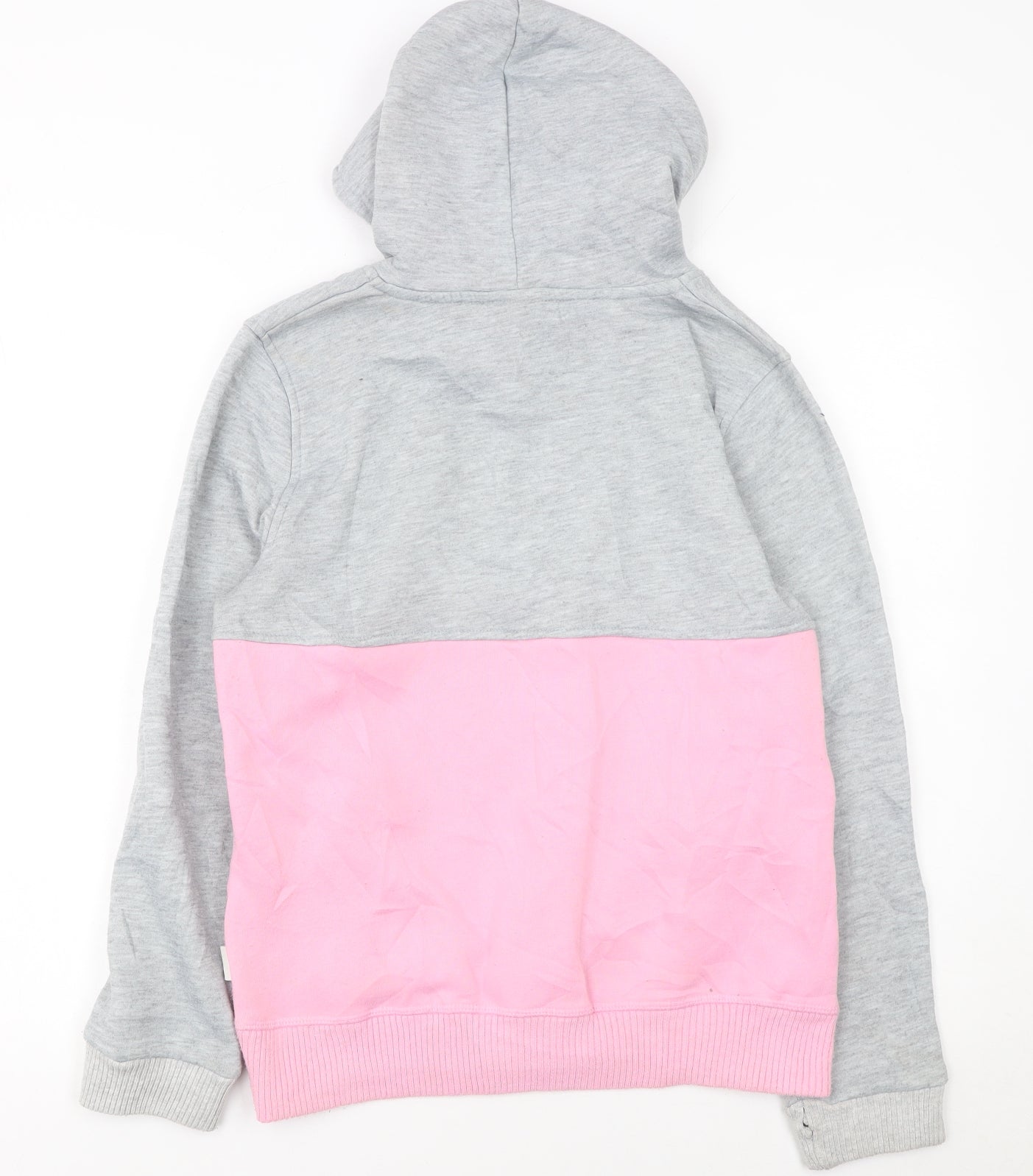 Lee Cooper Women Grey Pink Pullover Hoodie Size 12 Colourblock