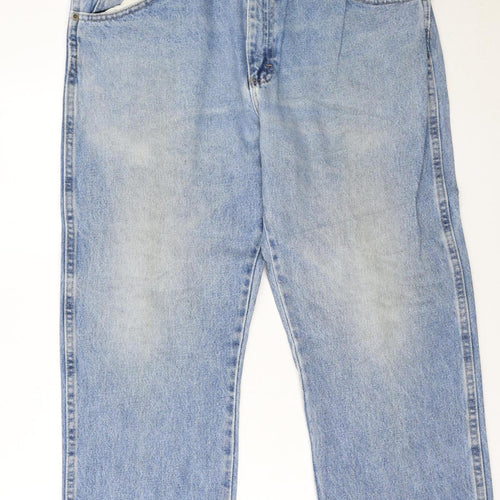 Wrangler Men's Light Blue 36x30 Straight Regular Fit Denim Jeans