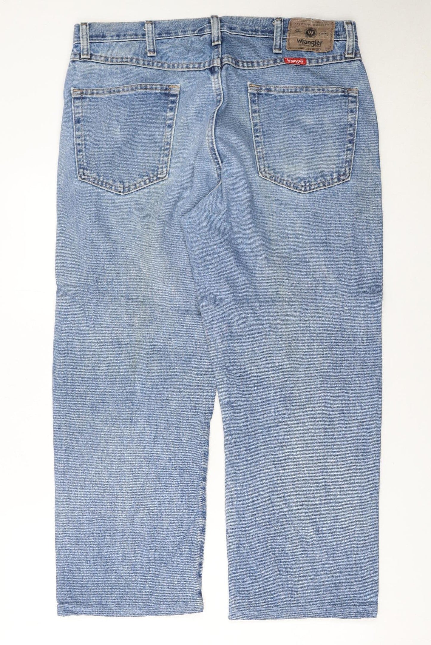 Wrangler Men's Light Blue 36x30 Straight Regular Fit Denim Jeans