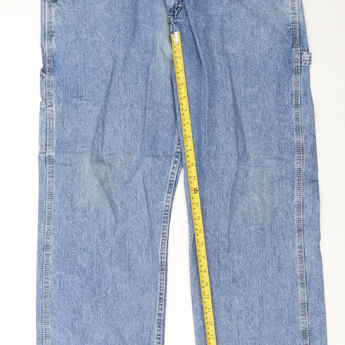 Lee Men’s Blue Straight Leg Denim Jeans 36W x 30L Cotton Regular Fit