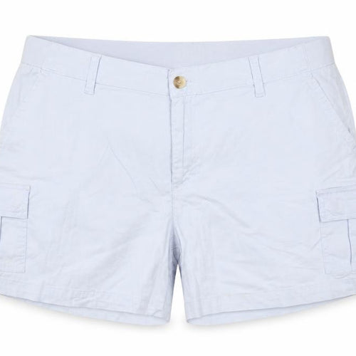 Lee Women's Light Blue Cargo Shorts Size 18M Regular Fit Mid Rise Cotton Blend