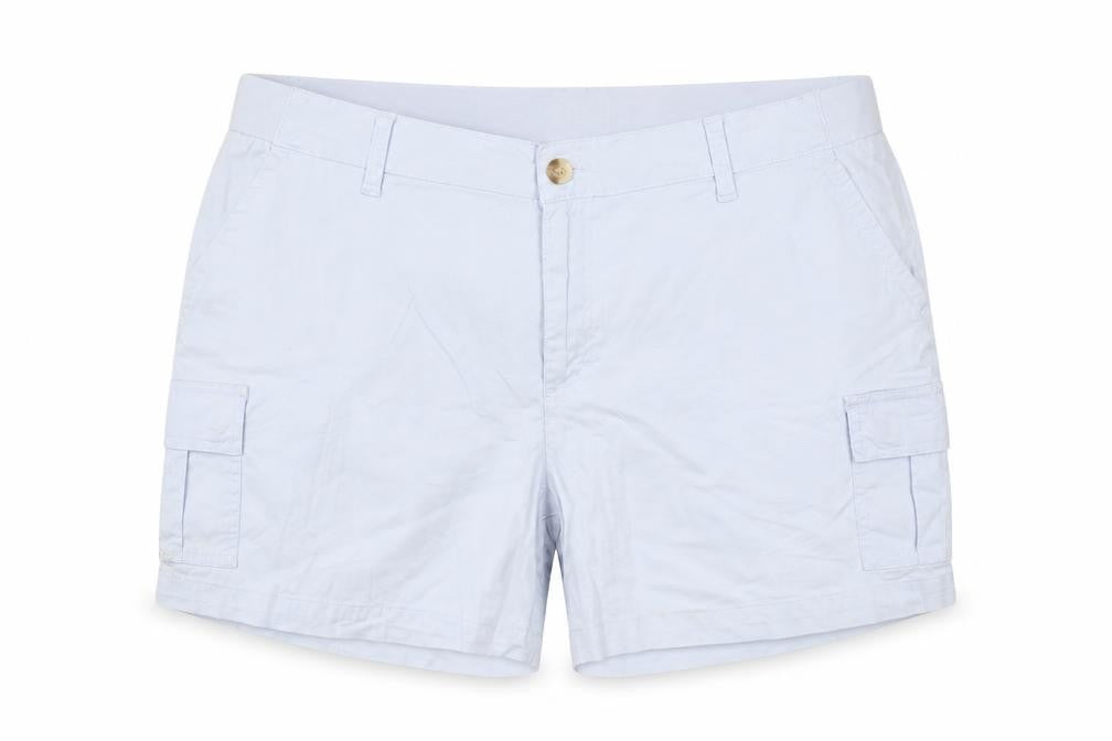 Lee Women's Light Blue Cargo Shorts Size 18M Regular Fit Mid Rise Cotton Blend