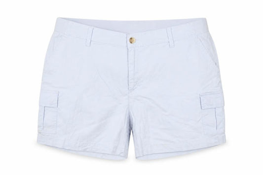 Lee Women's Light Blue Cargo Shorts Size 18M Regular Fit Mid Rise Cotton Blend
