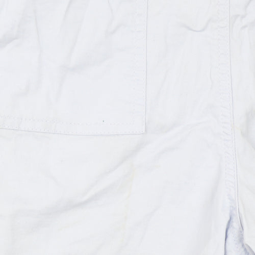 Lee Women's Light Blue Cargo Shorts Size 18M Regular Fit Mid Rise Cotton Blend