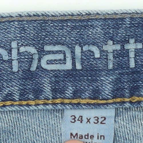 Carhartt Men's Blue Relaxed Fit Straight Denim Jeans 34x32