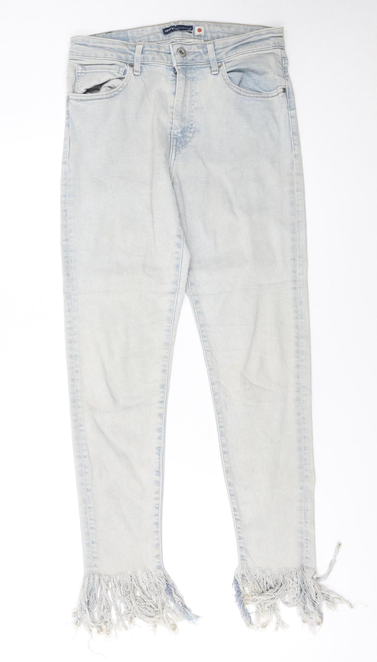 Levi's Made & Crafted Women's Light Blue Skinny Fringe Jeans Size 12