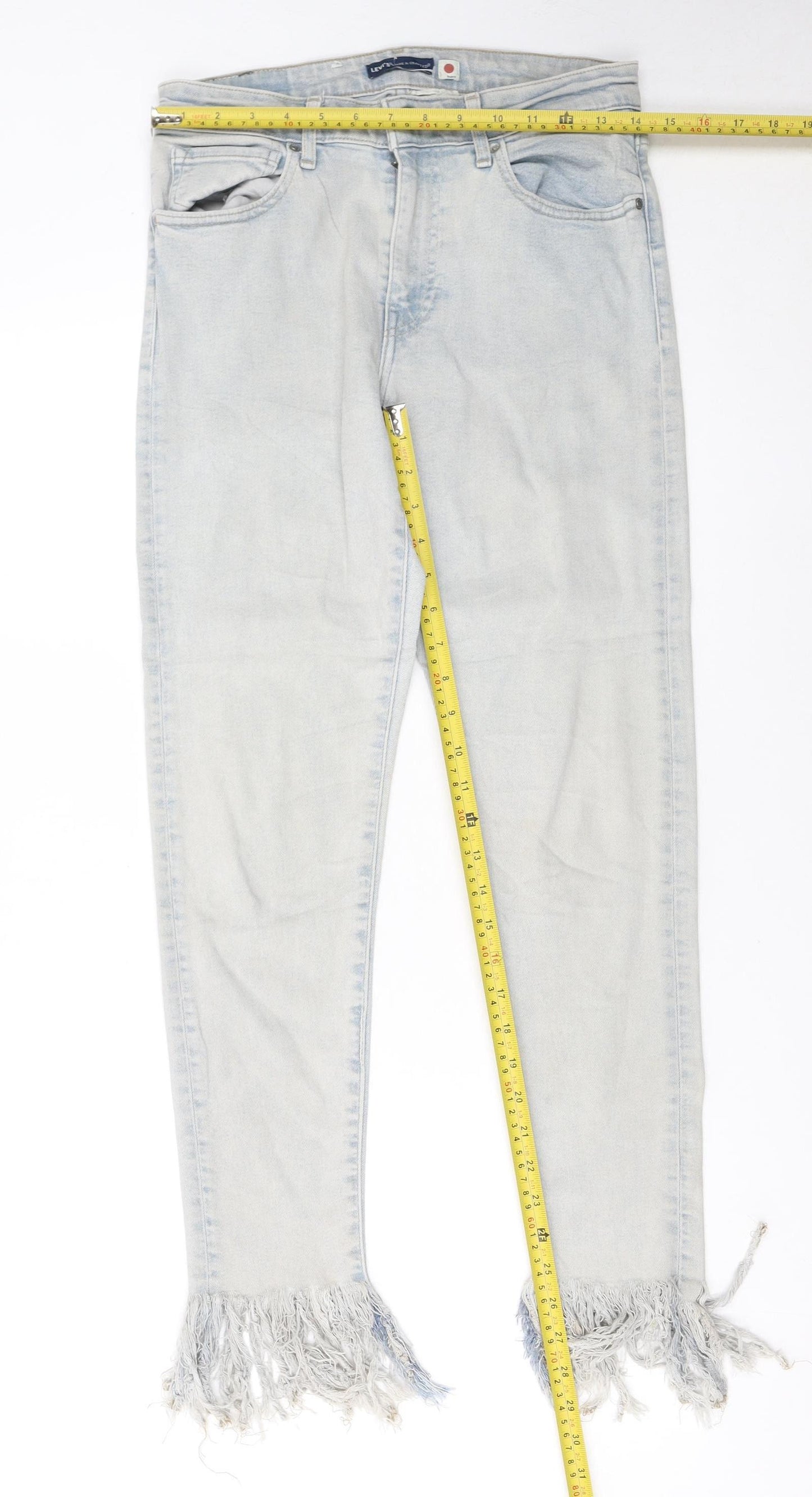 Levi's Made & Crafted Women's Light Blue Skinny Fringe Jeans Size 12