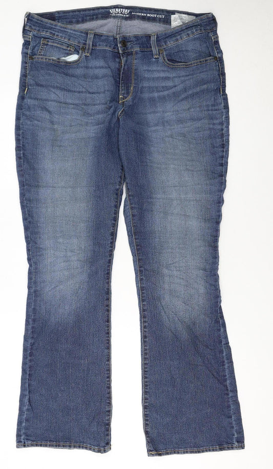 Levi Strauss Signature Womens Blue Bootcut Jeans W34 L32