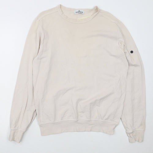 Stone Island Junior Boys Beige Cotton Crew Neck Sweatshirt 14 Years