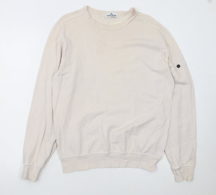 Stone Island Junior Boys Beige Cotton Crew Neck Sweatshirt 14 Years