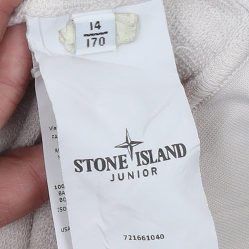 Stone Island Junior Boys Beige Cotton Crew Neck Sweatshirt 14 Years