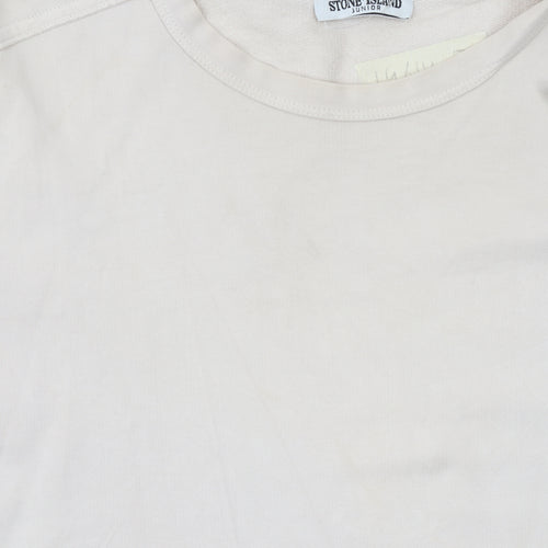 Stone Island Junior Boys Beige Cotton Crew Neck Sweatshirt 14 Years