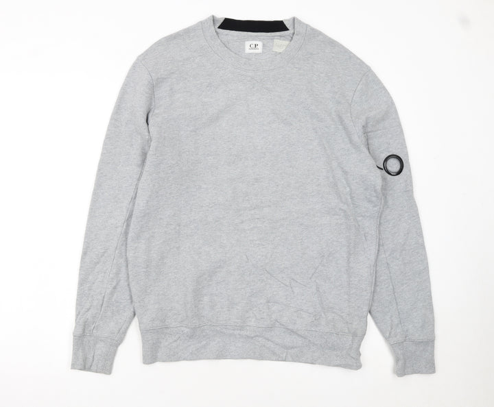C.P. Company Men's Grey Cotton Pullover Sweatshirt M Regular Fit