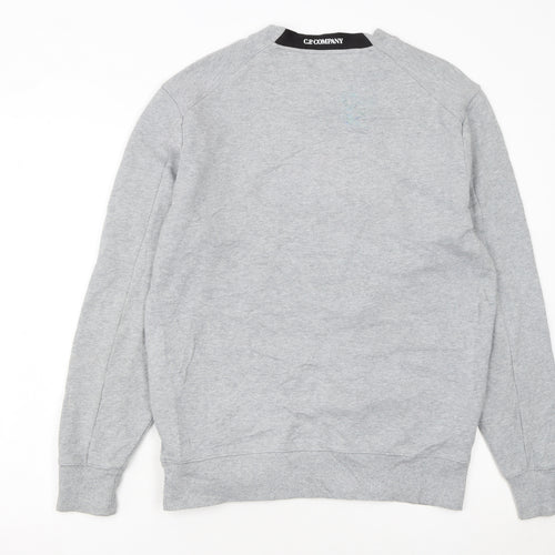 C.P. Company Men's Grey Cotton Pullover Sweatshirt M Regular Fit