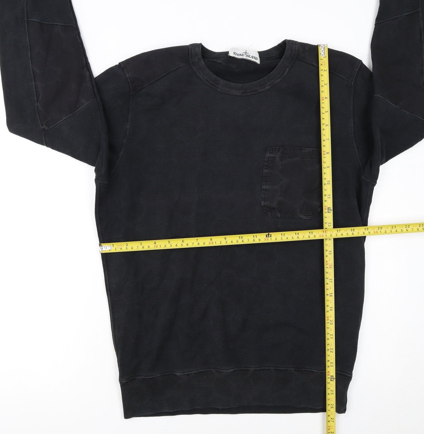 Stone Island Men’s Black Cotton Crew Neck Sweatshirt M