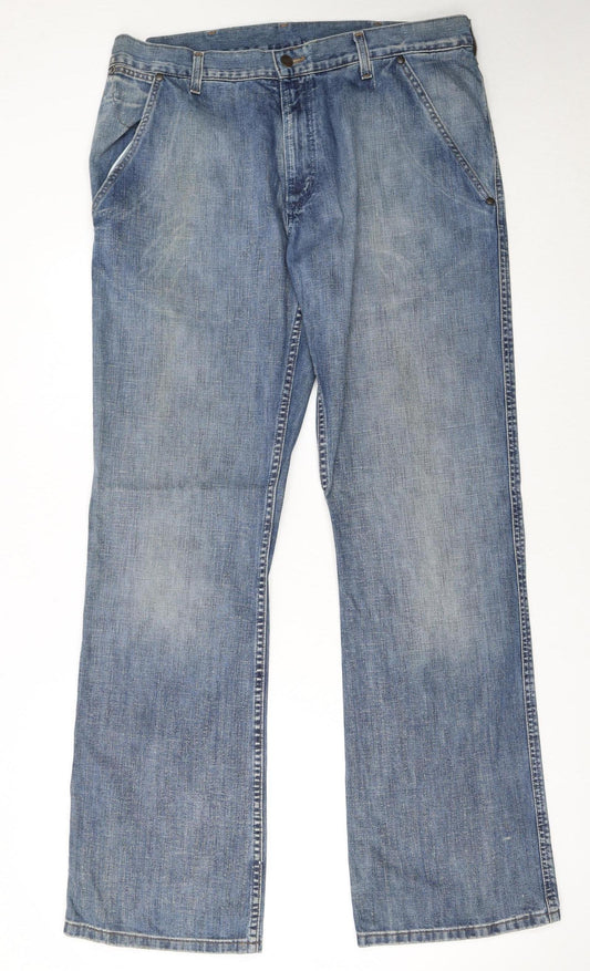 Wrangler Mens Blue Straight Leg Denim Jeans W34 L34 FAIRMONT