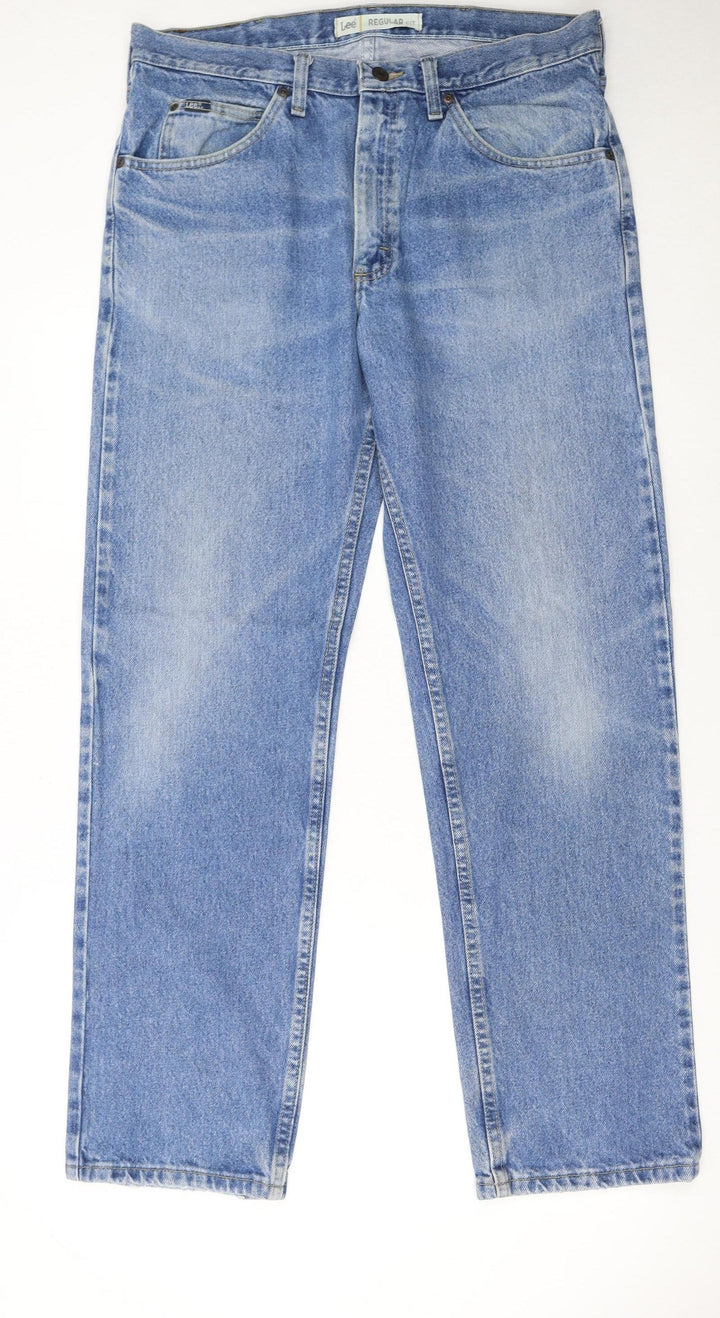 Lee Men's Blue Regular Fit Straight Leg Denim Jeans 34x32