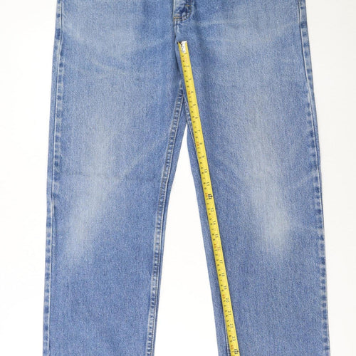 Lee Men's Blue Regular Fit Straight Leg Denim Jeans 34x32