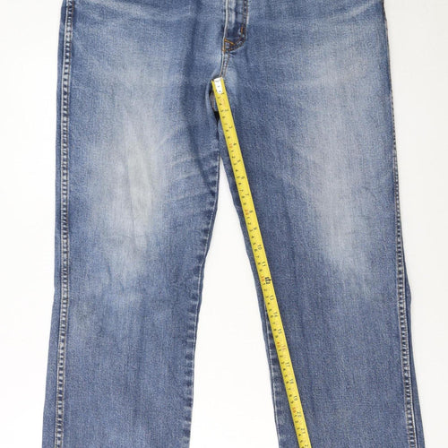 Wrangler Mens Blue Straight Denim Jeans W36 L30 Texas Stretch