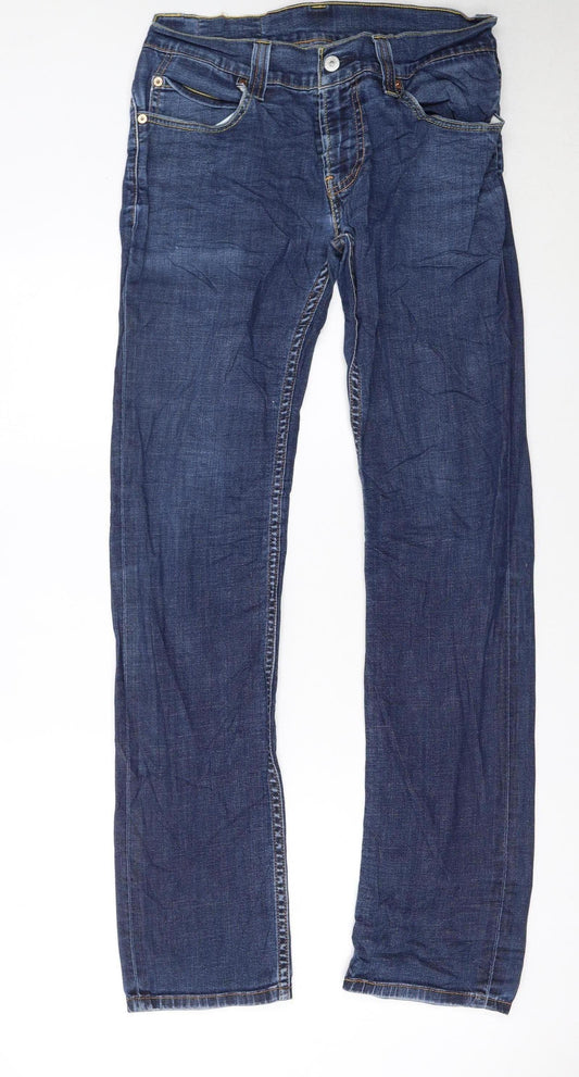 Levi's Womens Blue 14 Straight Leg Mid Rise Stretch Jeans