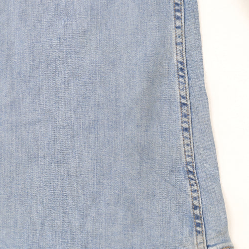Lee Women's Blue Flared Denim Jeans Size 18 Petite Mid Rise