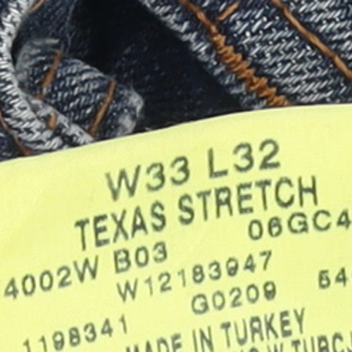 Wrangler Men's Blue Texas Stretch Straight Jeans W33 L32