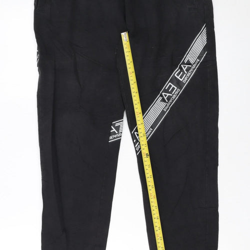 Emporio Armani EA7 Men's Black Jogger Trousers Size M Logo Stretch