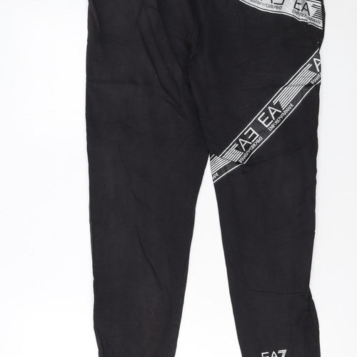 Emporio Armani EA7 Men's Black Jogger Trousers Size M Logo Stretch