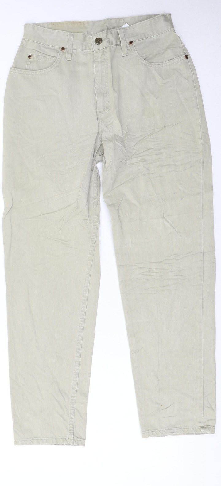 Lee Womens Beige High Rise Virginia Straight Fit Jeans Size 14