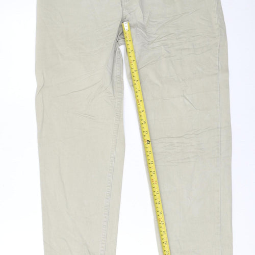 Lee Womens Beige High Rise Virginia Straight Fit Jeans Size 14