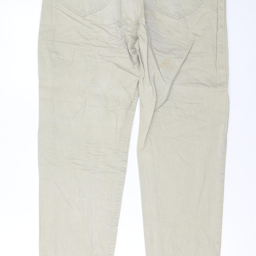 Lee Womens Beige High Rise Virginia Straight Fit Jeans Size 14