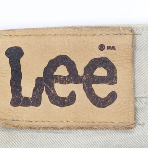Lee Womens Beige High Rise Virginia Straight Fit Jeans Size 14