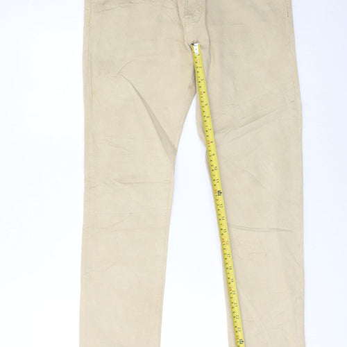 Carhartt Men's Beige Rebel Slim Fit Straight Jeans 33x32
