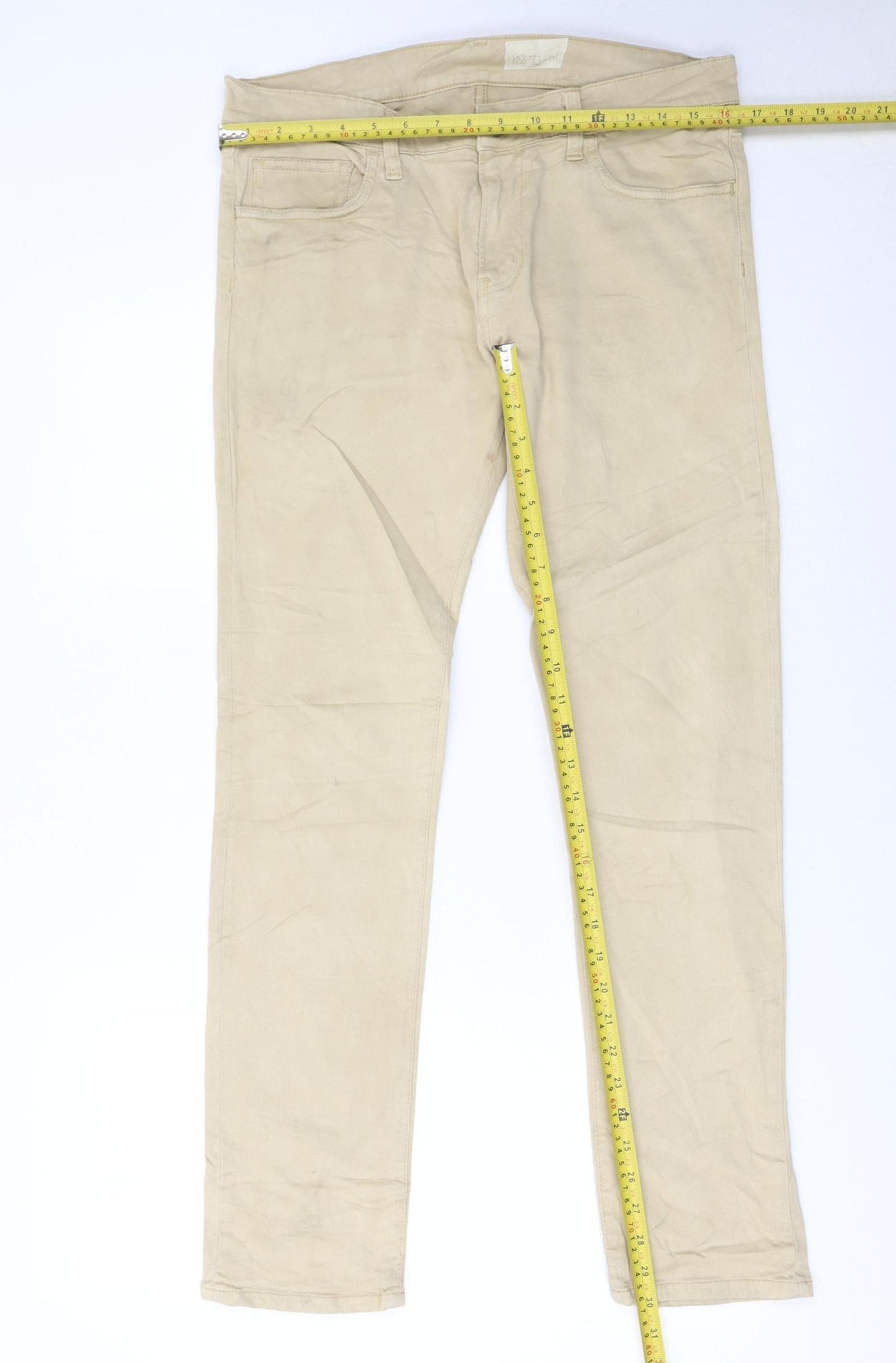 Carhartt Men's Beige Rebel Slim Fit Straight Jeans 33x32